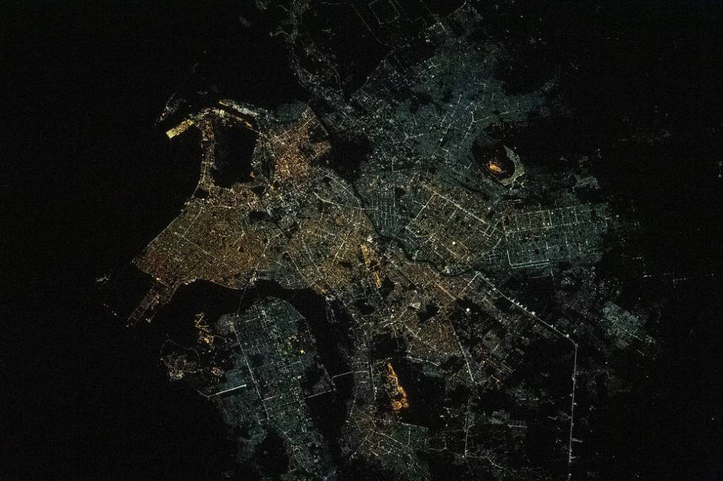 Night time shot of Karachi, Pakistan
