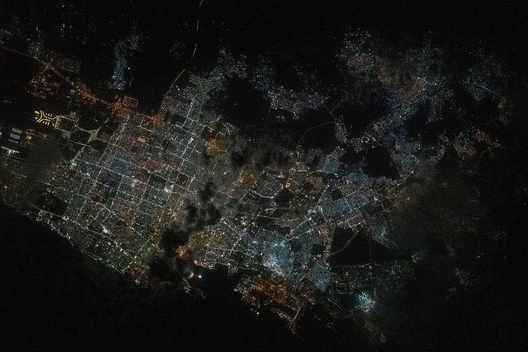 Night time shot of Jeddah, Saudi Arabia