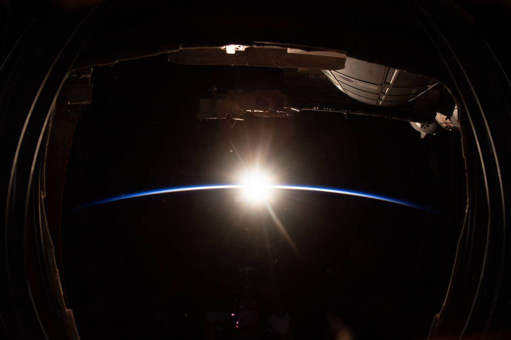 Orbital sunrise above the Pacific Ocean