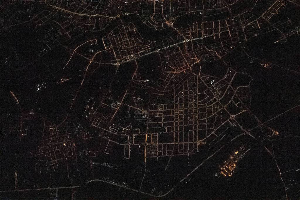 Night time shot of Shenyang, China