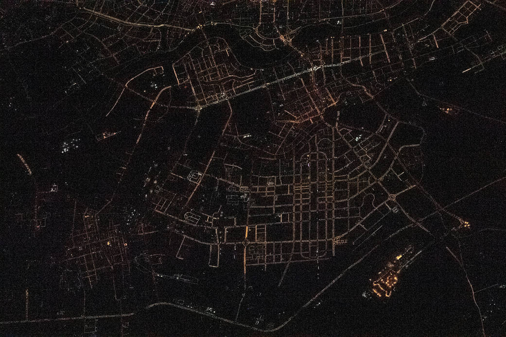 Night time shot of Shenyang, China