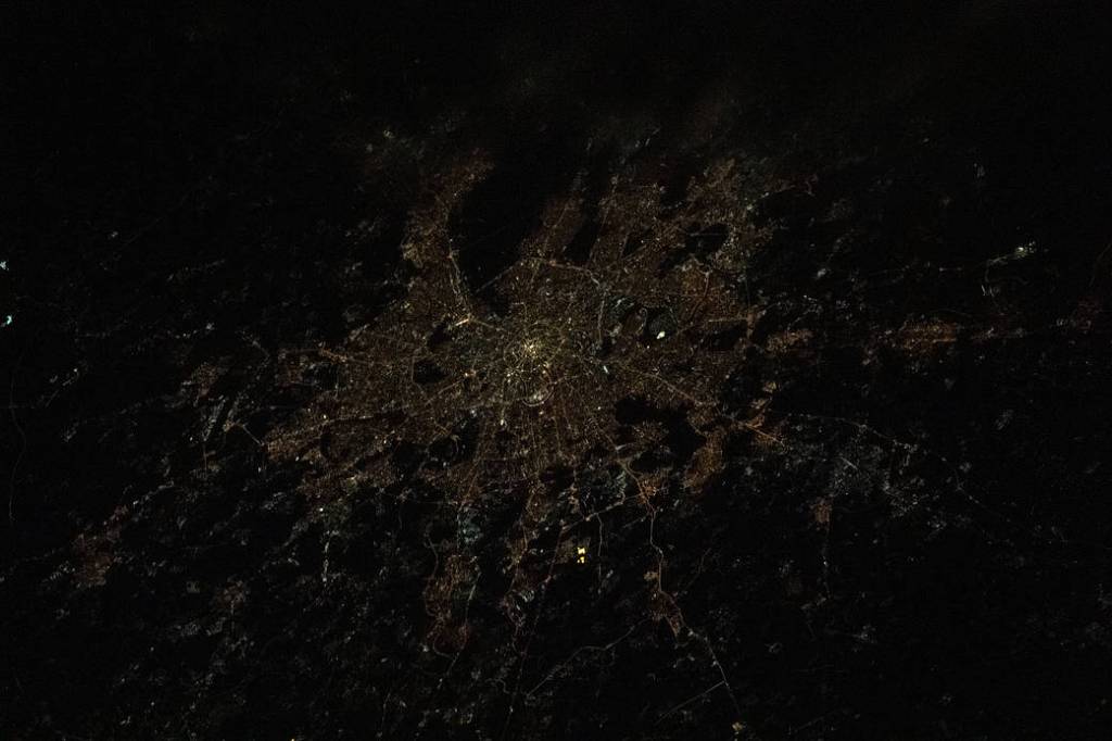 Night time shot of Moscow, Russia