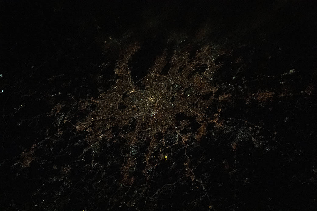 Night time shot of Moscow, Russia