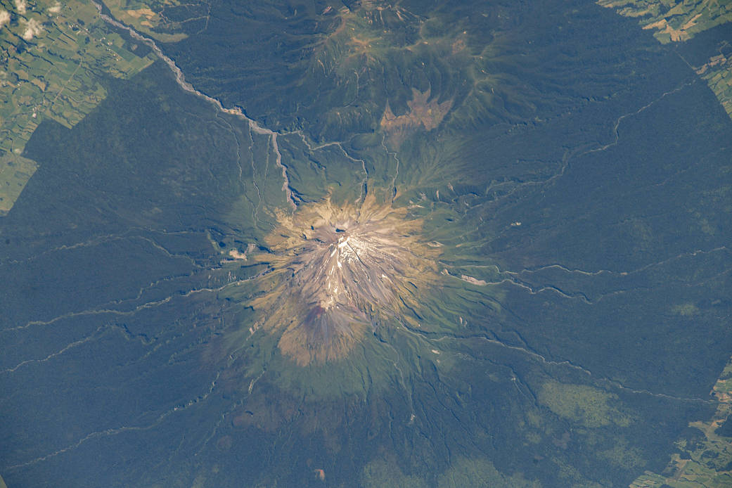 Mount Taranaki on the island nation of New Zealand