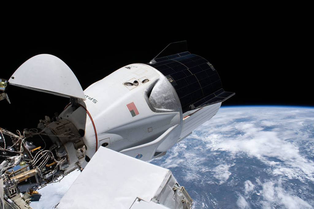 The SpaceX Crew Dragon docked to the Harmony module