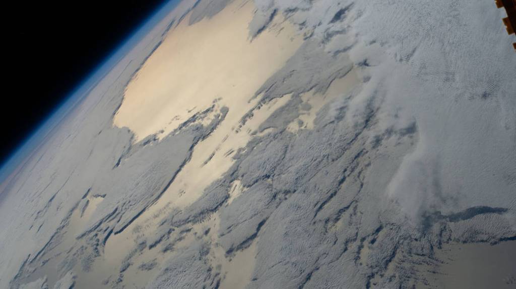 The Earth’s horizon and a cloudy Atlantic Ocean