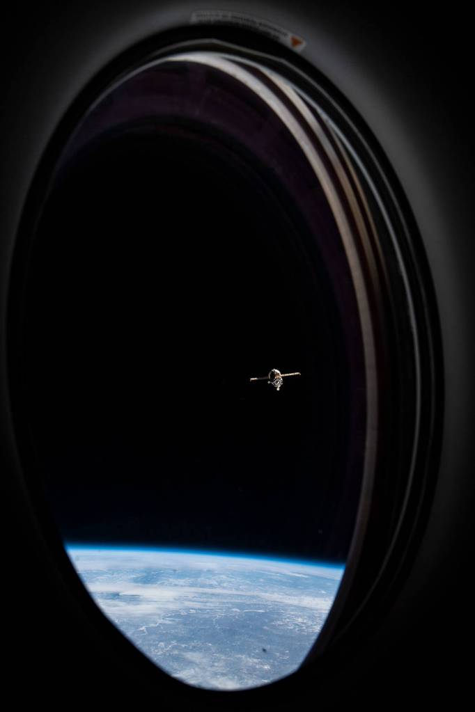 View of the departing ISS Progress 76 resupply ship