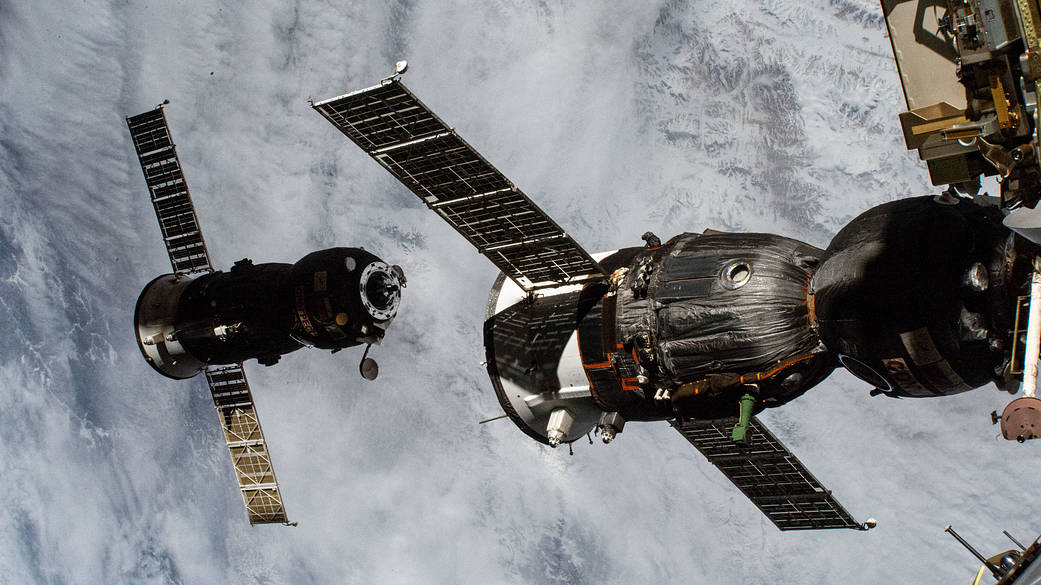 View of the departing ISS Progress 76 resupply ship