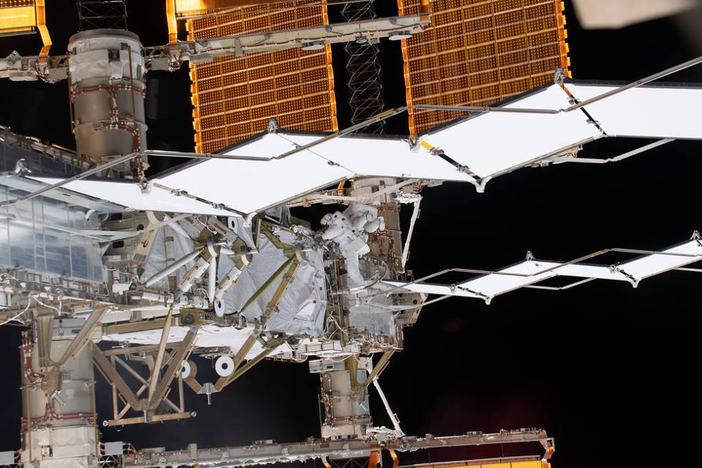NASA spacewalkers Michael Hopkins and Victor Glover