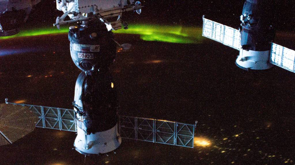 The Russian Soyuz crew ship and Progress cargo craft