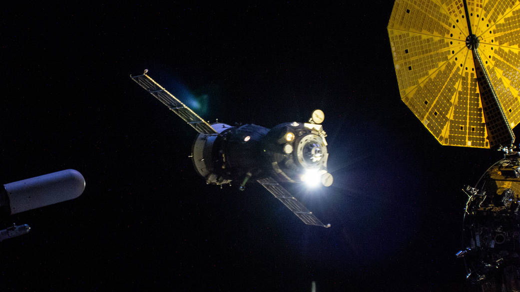 The Soyuz MS-17 crew ship maneuvers to its new port