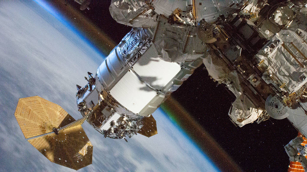 The Cygnus resupply ship above Ethiopia