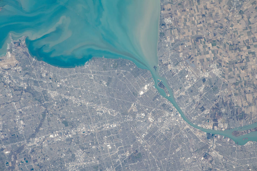 The Detroit River between the U.S. and Canada