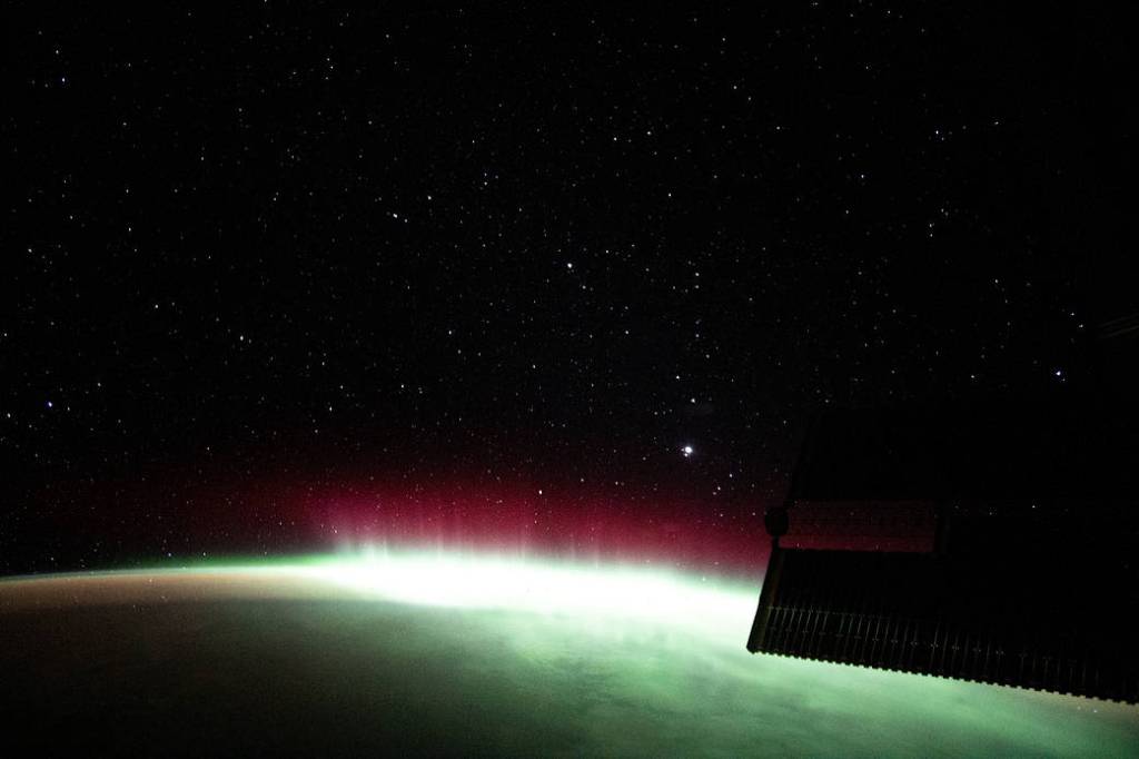 An aurora above the Indian Ocean