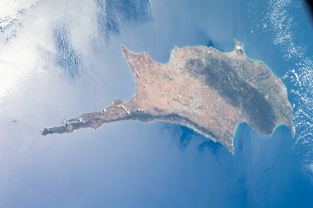 The island of Cyprus in the eastern Mediterranean Sea