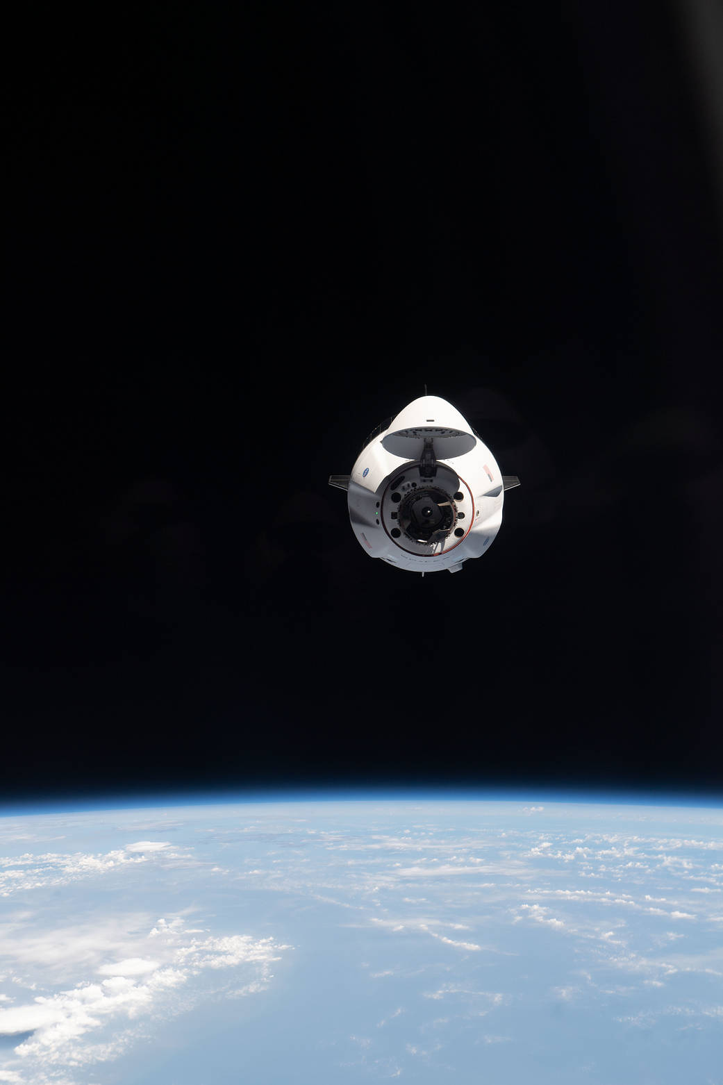The SpaceX Crew Dragon Endeavour approaches the space station