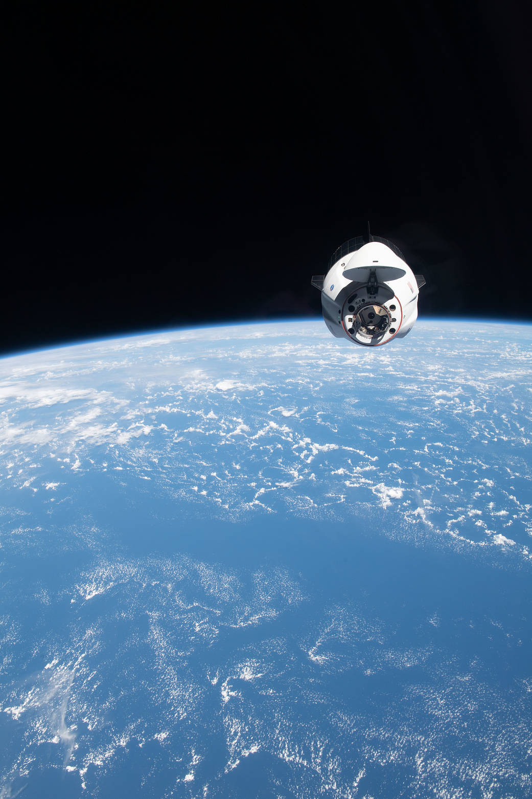 The SpaceX Crew Dragon Endeavour approaches the space station