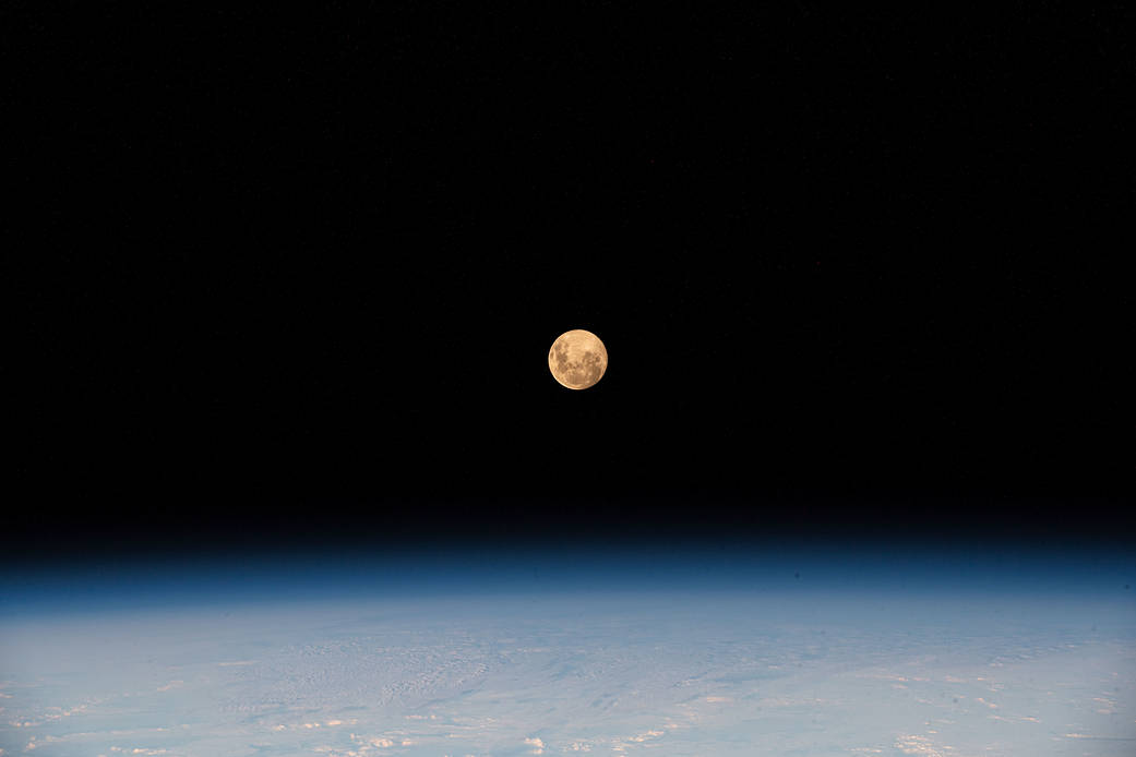 The "Super Moon" above the Indian Ocean