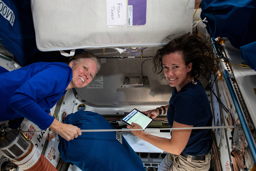 NASA astronauts Shannon Walker and Megan McArthur