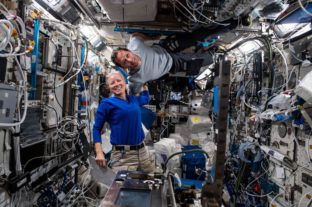 Expedition 65 Flight Engineers Shannon Walker and Thomas Pesquet