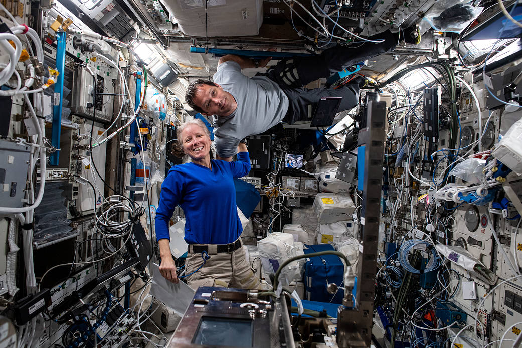 Expedition 65 Flight Engineers Shannon Walker and Thomas Pesquet