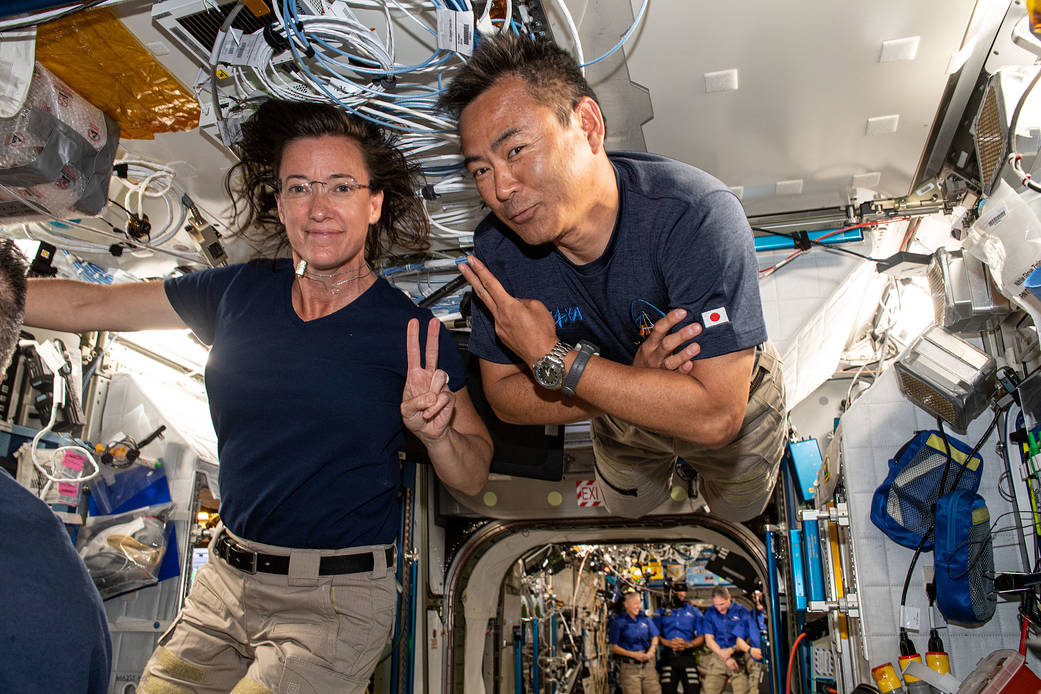 Expedition 65 Flight Engineers Megan McArthur and Akihiko Hoshide