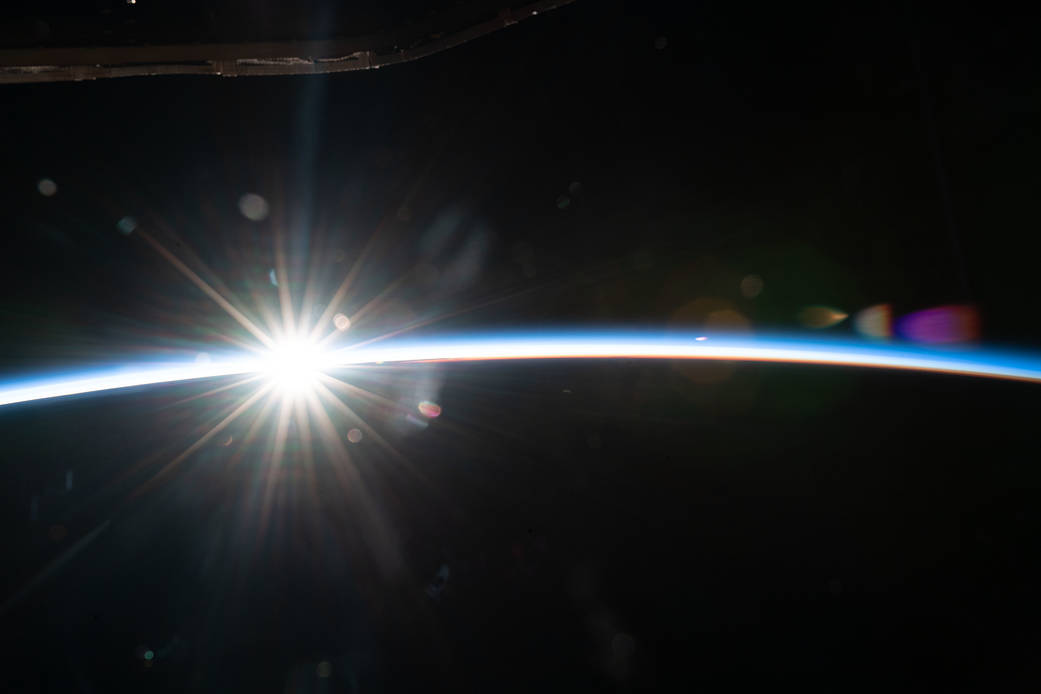 An orbital sunrise above Russia