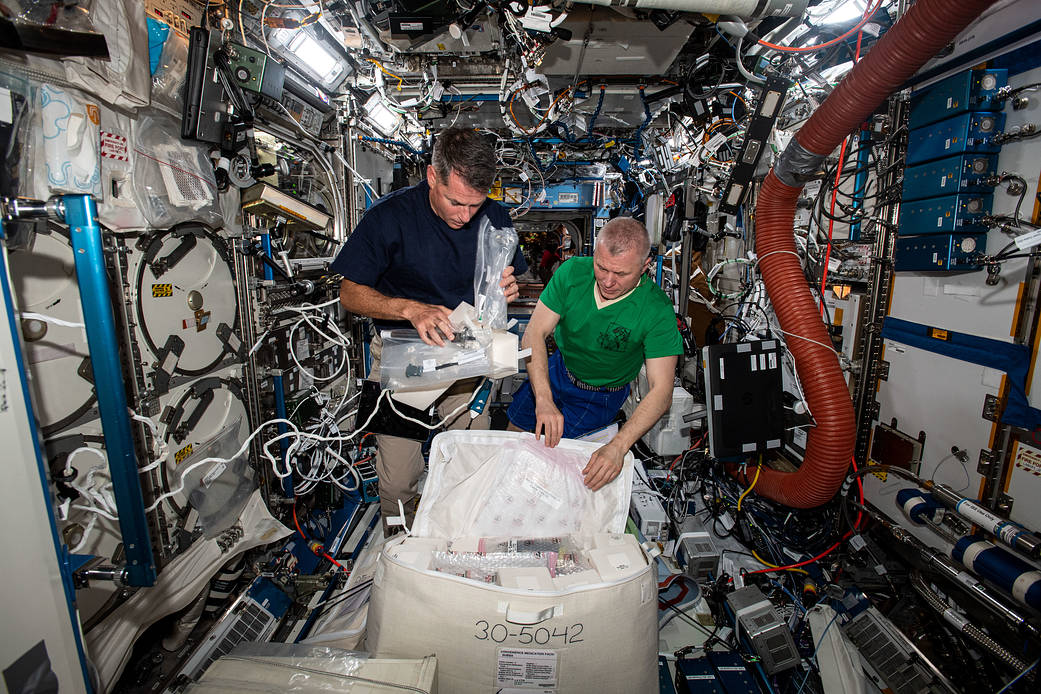 Expedition 65 Flight Engineers Shane Kimbrough and Oleg Novitskiy
