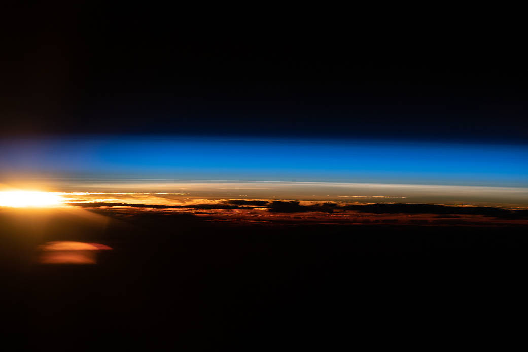 An orbital sunrise above the Indian Ocean