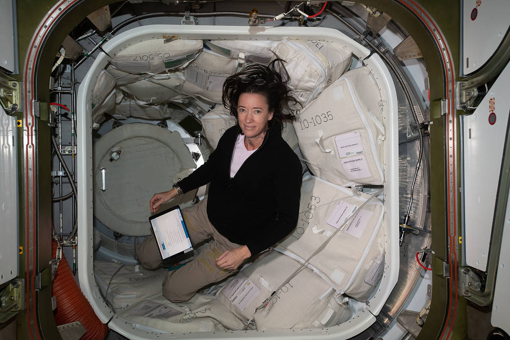 Astronaut Megan McArthur is inside the Harmony module