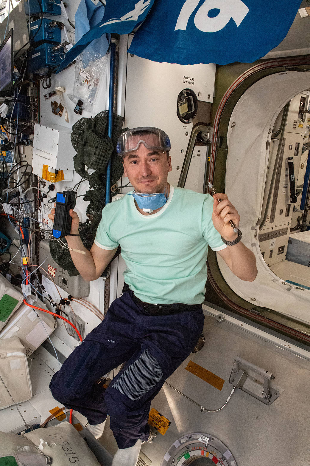 Cosmonaut Pyotr Dubrov is inside the Harmony module