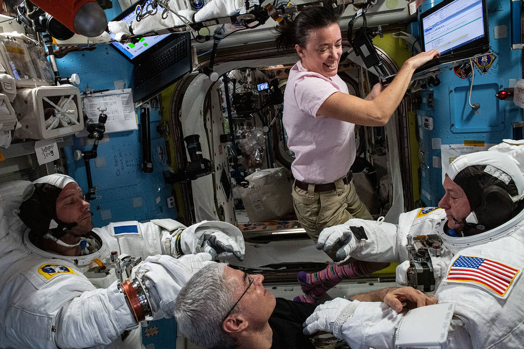 Expedition 65 Flight Engineers support astronauts Thomas Pesquet and Shane Kimbrough