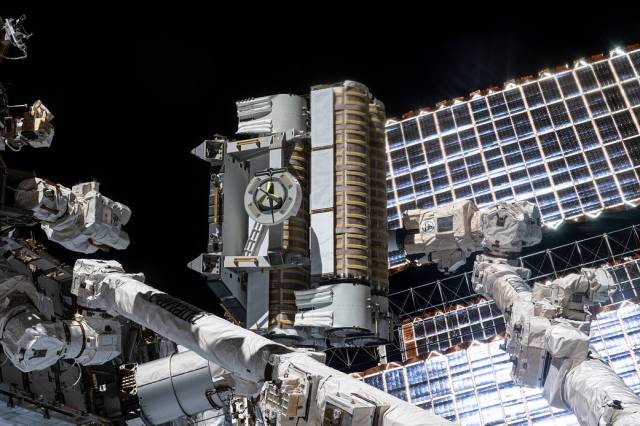 The crew is installing new IROSAs, or International Space Station Roll-Out Solar Arrays, to augment the orbiting lab's eight main solar arrays.