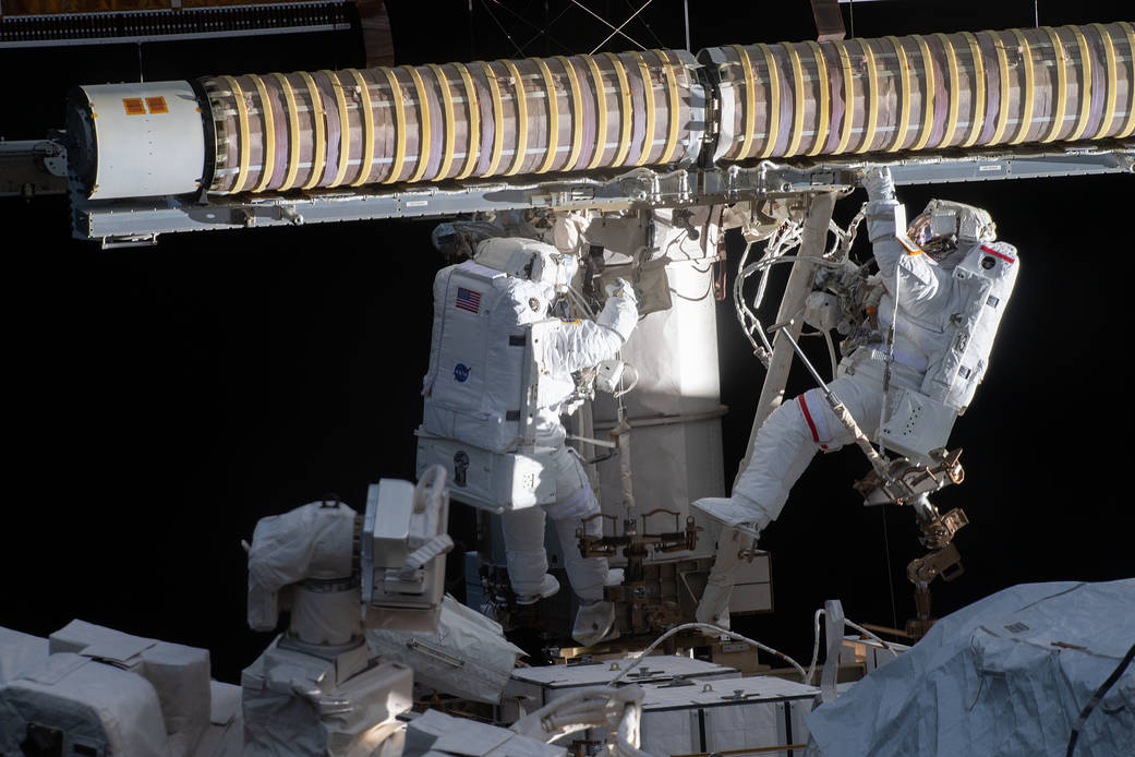 Spacewalkers Shane Kimbrough and Thomas Pesquet