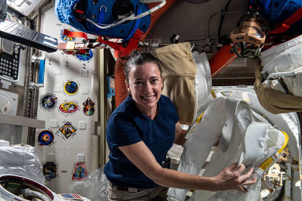 Astronaut Megan McArthur services U.S. spacesuits