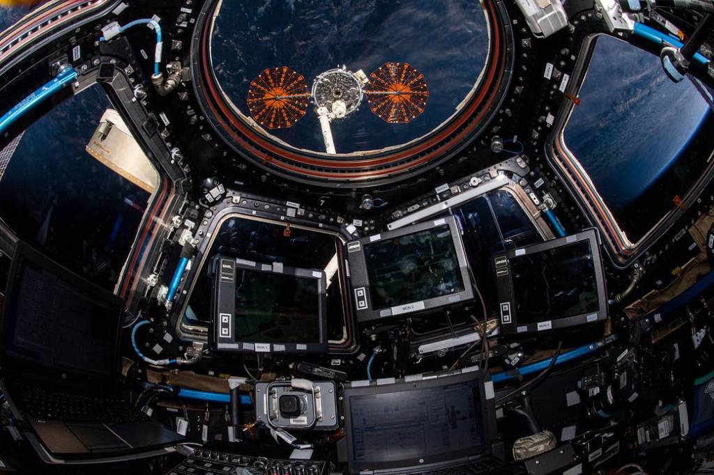 Cygnus is pictured from the cupola