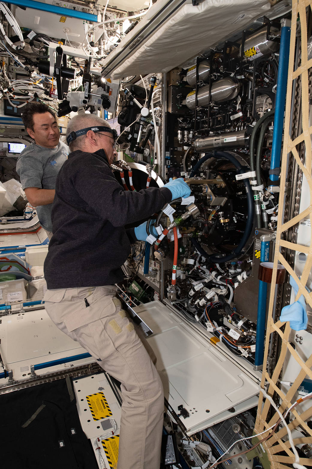 Expedition 65 astronauts Akihiko Hoshide and Mark Vande Hei