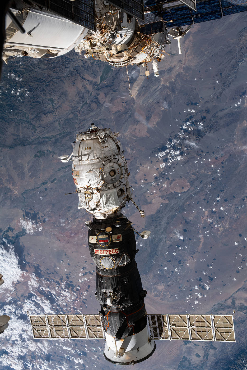 The ISS Progress 77 resupply ship undocks with Pirs