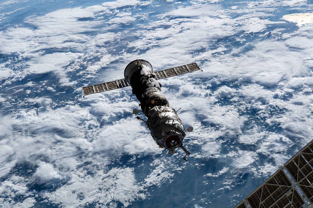 The ISS Progress 77 resupply ship undocks with Pirs