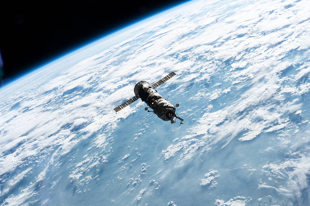 The ISS Progress 77 resupply ship undocks with Pirs