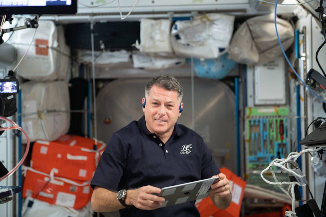 Astronaut Shane Kimbrough poses for a portrait during research operations