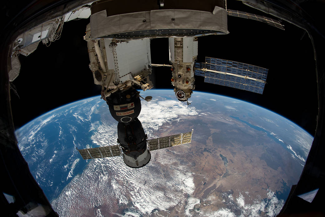 Russia's "Nauka" and Soyuz crew ship docked to the station