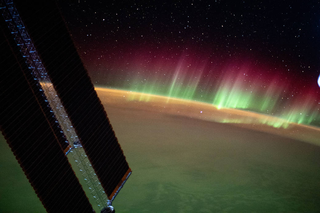 The aurora australis above the southern Indian Ocean