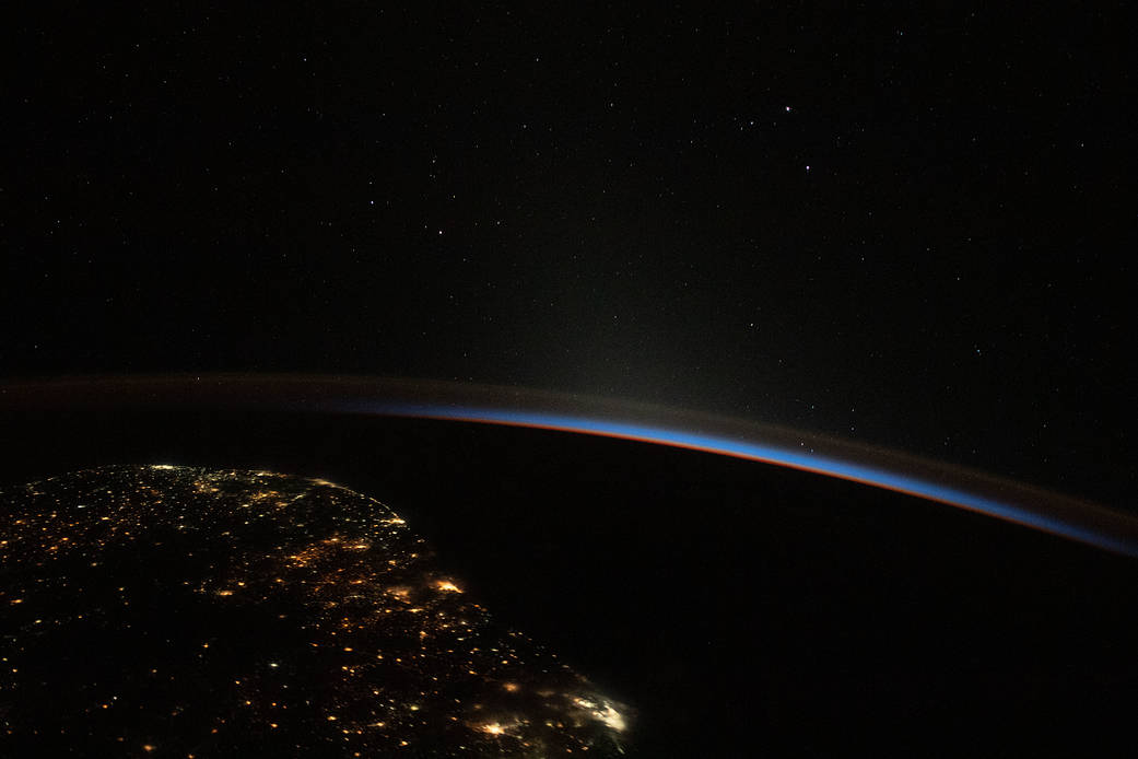 The southeast coast of Brazil at night