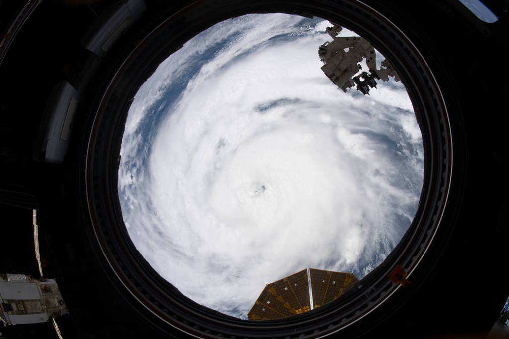 Hurricane Ida is pictured as a category 2 storm