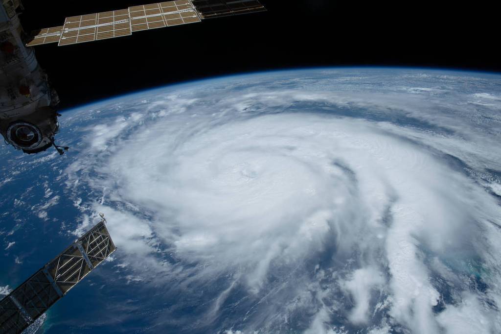Hurricane Ida is pictured as a category 2 storm