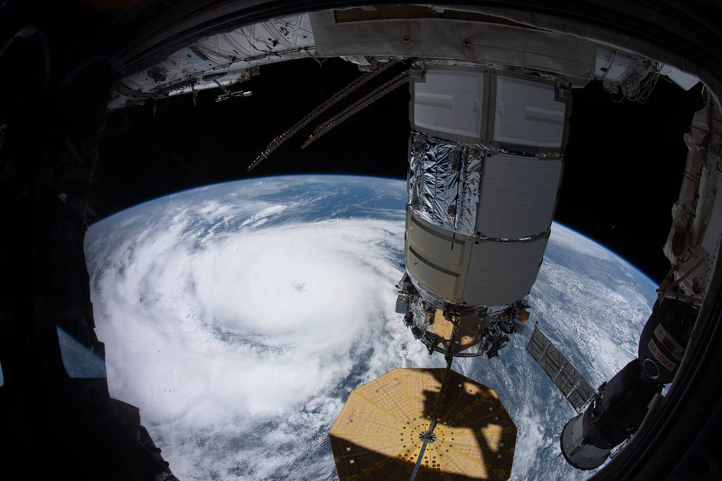 Hurricane Ida is pictured as a category 4 storm