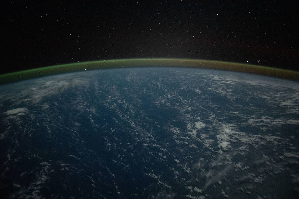 The atmospheric glow blanketing Earth's horizon