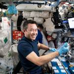 Astronaut Akihiko Hoshide conducts research using DNA sequencing