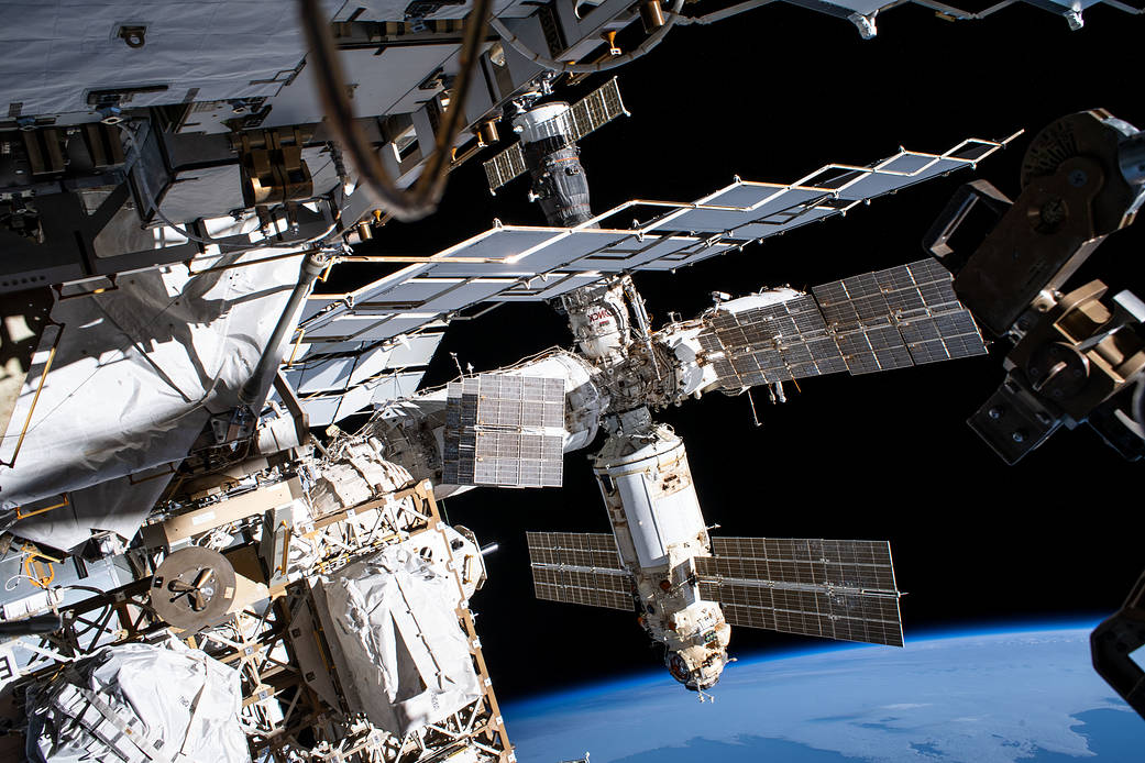 The space station's Russian segment including Nauka